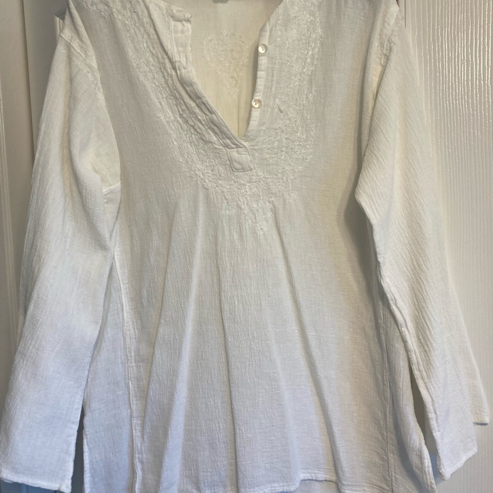 100 percent cotton long sleeved hippie shirt.